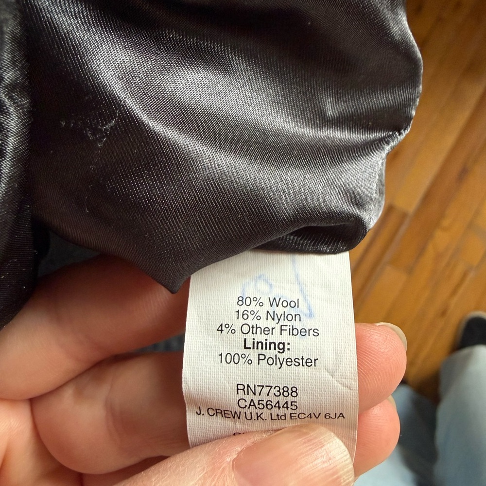 J. Crew Charcoal Wool Double-Breasted Pea Coat Bomber Jacket - Picture 8 of 8